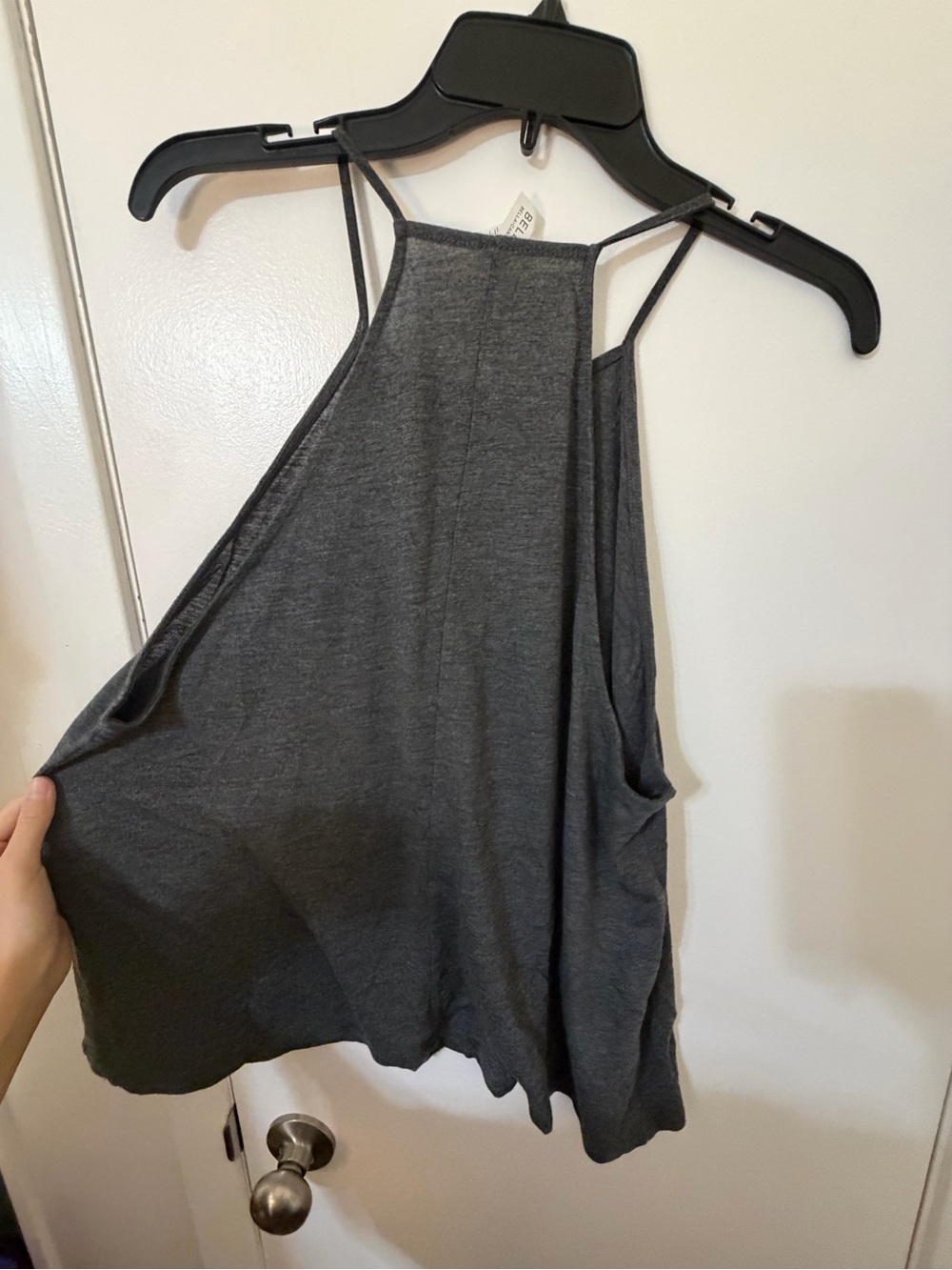 Bella Canvas Charcoal Gray Tank Top with Red Heart LOVE Graphic - Picture 2 of 2